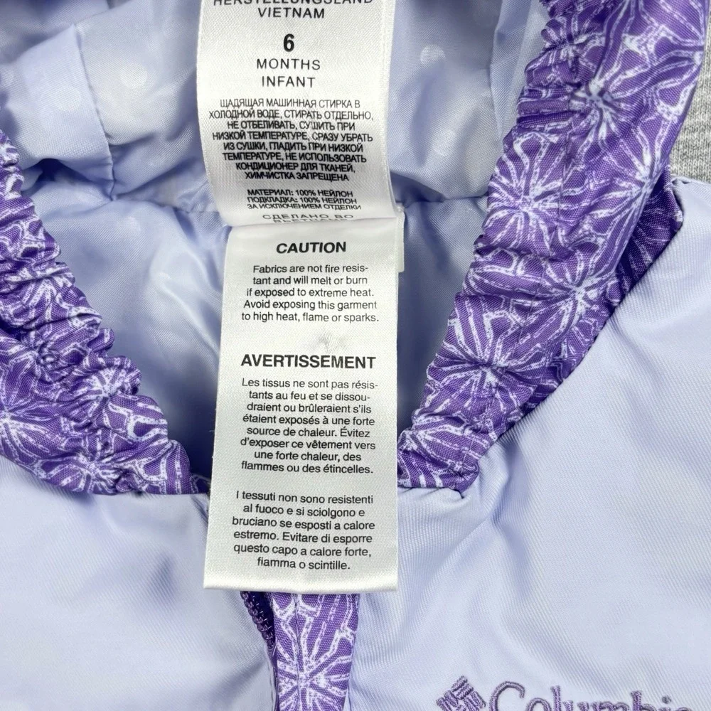 Columbia Omni-Tech Infant Girls Bunting Snowsuit‎ 6 Months Weatherproof Toddler